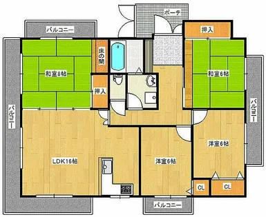 福岡県久留米市国分町【マンション】の間取り