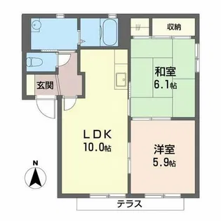 ヴィラ・ベール【1階】の間取り