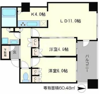 クラッシィタワー淀屋橋【20階】の間取り