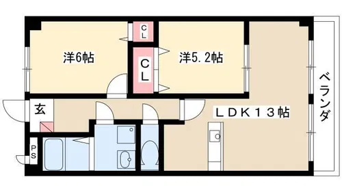 ALESSIA【402号室】の間取り