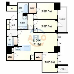 シエリアタワー大阪堀江【42階】の間取り