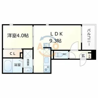 LEGARE桃谷【1階】の間取り