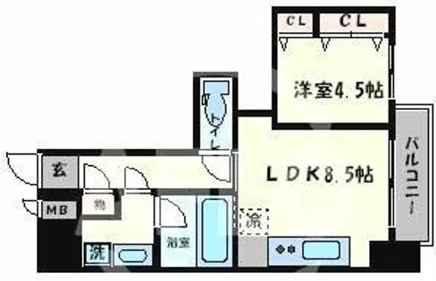 ポローニア立花通り【8階】の間取り