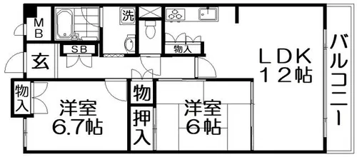 アルカーサル星田【4階】の間取り