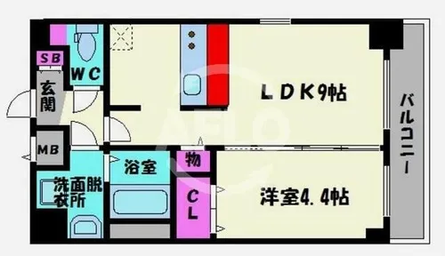 プレサンス大阪城公園ネクサス【14階】の間取り