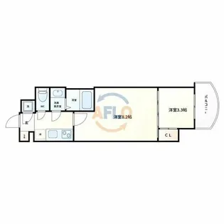 エグゼ難波東【8階】の間取り