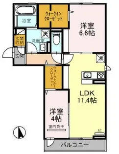 大阪府大阪市平野区瓜破5丁目【アパート】の間取り