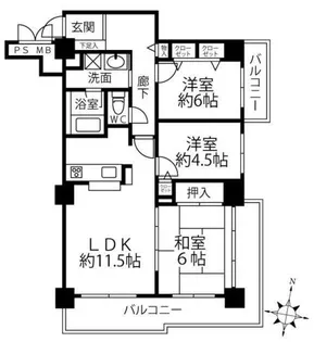 クリオ行啓通弐番館【2階】の間取り