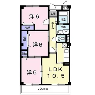 フルール日野【2階】の間取り