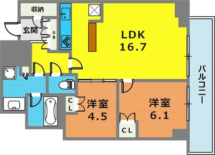 ザ・パークハウス神戸タワー【2404号室】の間取り