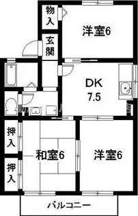 セジュール上市場A棟【201号室】の間取り