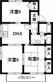 セジュール杉木B棟【202号室】の間取り