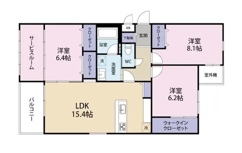 アズワン青葉【102号室】の間取り