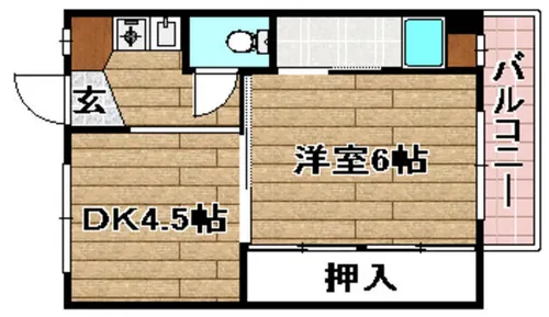 ビレッジハウス萩庄3号棟【4階】の間取り