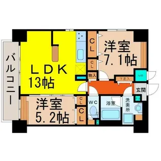 2LDKの間取り画像