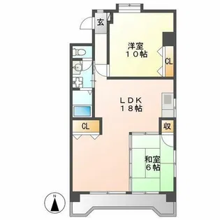 エステート若葉【4階】の間取り