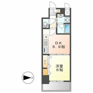 Wコート城西【702号室】の間取り