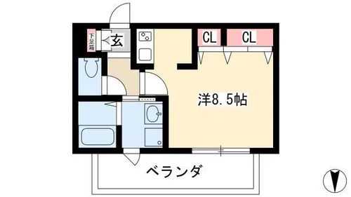 プレサンス金山グリーンパークス【405号室】の間取り