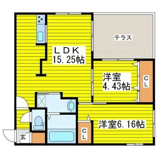 シンシア北8条【4階】の間取り