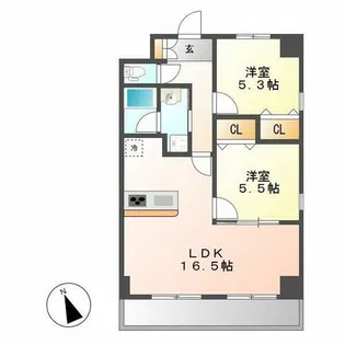 フォレスタ阿由知【8階】の間取り