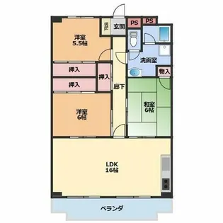 OS・SKYフレックス藤ヶ丘【5階】の間取り