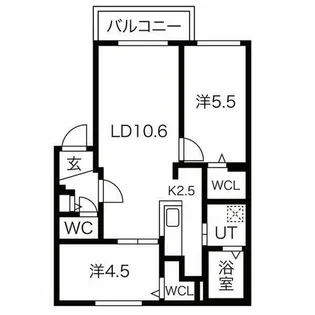 ブランシャールASABU MIDTOWN【203号室】の間取り