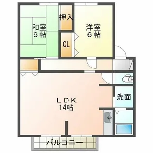 ハイツ王塚【2階】の間取り