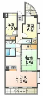 プラザハイツ二ツ屋D【2階】の間取り