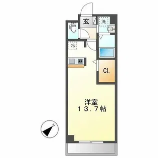 スリーディーガーデン本山【203号室】の間取り