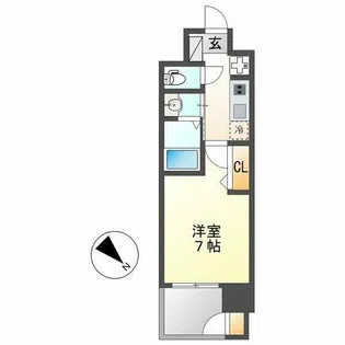 エステムコート名古屋鶴舞シエル【7階】の間取り