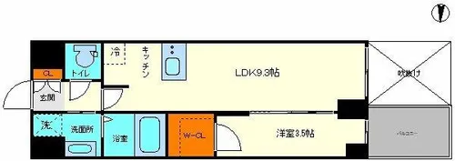 プレサンス堺筋本町ディスティニー【13階】の間取り