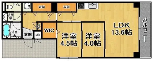 サンクラッソ三ノ宮加納町【7階】の間取り