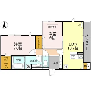 大阪府東大阪市大蓮北3丁目【アパート】の間取り