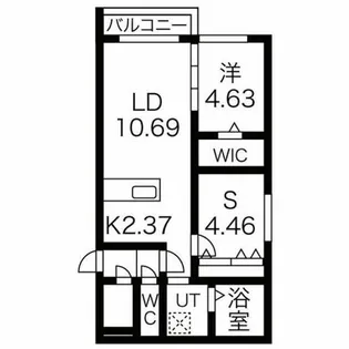 シティレジデンス南9条【1階】の間取り