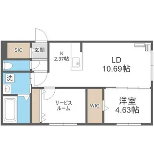 シティレジデンス南9条【1階】の間取り