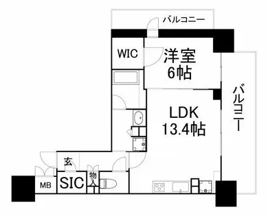 ザ・パークハビオ天満橋【8階】の間取り