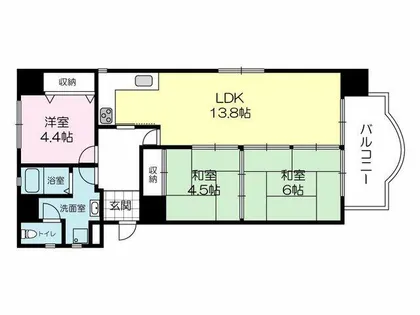 クリーンピアしかま恵美酒【301号室】の間取り