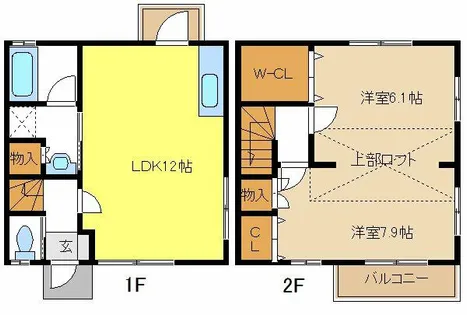 愛知県名古屋市天白区元植田2丁目【テラスハウス】の間取り
