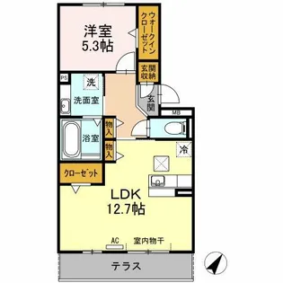 フローラ島間【1階】の間取り