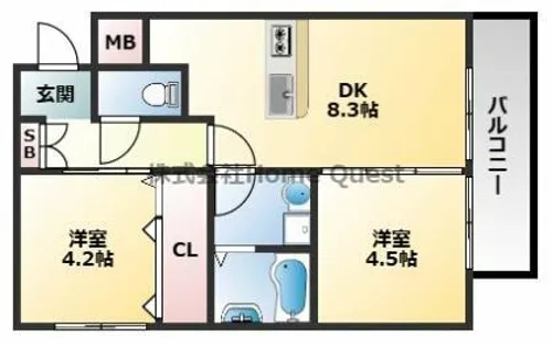 solana岸田堂【103号室】の間取り