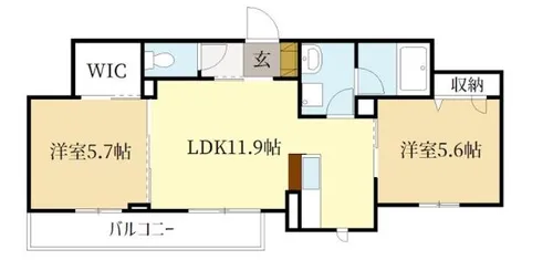 ラ・フォルテ広野Ⅱ【2階】の間取り