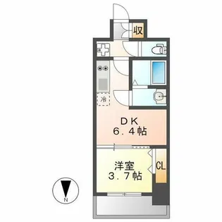 プレサンス今池駅前フェルディノ【1407号室】の間取り