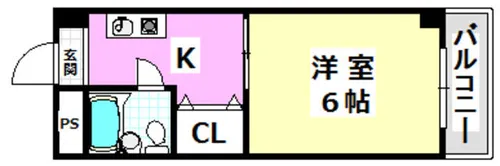 ハッピーハイツ【5階】の間取り
