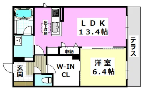 アドゥコ上泉町【102号室】の間取り