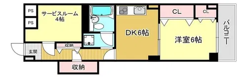 ノバカネイチ中津【1階】の間取り