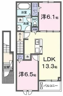 フリーデンハイム潮崎 Ⅱ【202号室】の間取り
