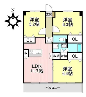 プランドール【3階】の間取り