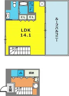 グラージェ三宮【1203号室】の間取り