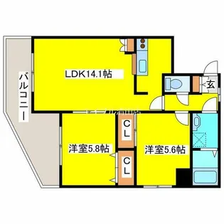フェニックス真栄【501号室】の間取り