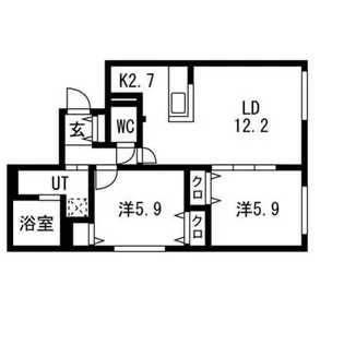 Pommeraie北13条【2階】の間取り